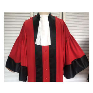 Robe rouge de qualité supérieure, traditionnelle française, pour la cour, vêtements judiciaires, tenue d'avocat, avocat, juge, magistrats - Product Image 2