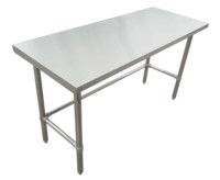 Table de travail robuste en acier inoxydable certifiée NSF avec base ouverte pour équipement de restauration commerciale – Vente en gros à prix usine