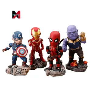 XM Anime Toys Action Toy Figure Statues BlackPanther IronMan And Spiderman Statue Resin Figures