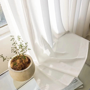 Modern Chiffon Tulle <strong>Curtains</strong> Soft White <strong>Thick</strong> Sheer Fabric for Living Room Decoration Woven <strong>Voile</strong> with Dyed Pattern - Product Image 1