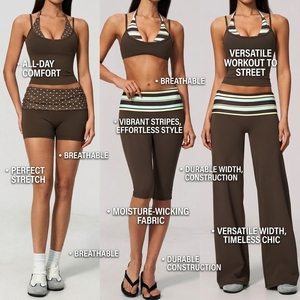 Ropa Deportiva Personalizada para Yoga y <span class=keywords><strong>Fitness</strong></span>, <span class=keywords><strong>Top</strong></span> Halter y Pantalones Plegables, Conjunto de Gimnasio para <span class=keywords><strong>Mujer</strong></span>, Ropa Deportiva <span class=keywords><strong>Mujer</strong></span> - Product Image 1