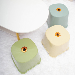 Hengfeng <b>Plastic</b> Bathroom <b>Stool</b> 275x275x235mm Modern Design For Home Use Light Green Smoky Gray Khaki Yellow - Product Image 3