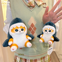 EN STOCK doux kawaii mignon peluche peluche Sharkcat oreiller coussin animal requin chat peluche peluche