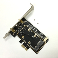 WDXUN Desktop Mini PCI-E ke PCI-E 1x Adaptor Kartu WiFi Nirkabel 1300Mbps dengan 2 Buah Antena 6dBi untuk 7260AC/7265AC/8260AC