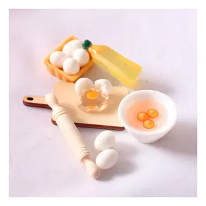Nieuw Product Miniatuur Keukenset Poppenhuis Deegroller Eierkom Olijfolie Mini Keukenspeelgoed Echte Kookset Voor Kinderen