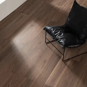 Tablón de madera de nogal negro americano, tablero recto ancho de tres capas, suelo de madera, Color Natural, sistema de junta de Clic 2 G