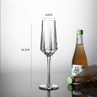 Verres à champagne en forme de diamant de 160 ml en gros, réutilisables, en acrylique transparent PC, matériau incassable pour mariages et fêtes