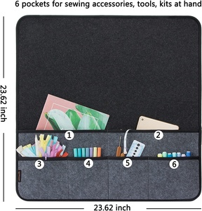 Accessoires de <span class=keywords><strong>couture</strong></span> multi poches, organisateur de tapis de <span class=keywords><strong>couture</strong></span> <span class=keywords><strong>en</strong></span> feutre, tapis de machine à coudre pour table - Product Image 4