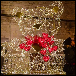 Grande décoration lumineuse LED en forme d'ours pour la Saint-Valentin, Noël et le Nouvel An - Product Image 5