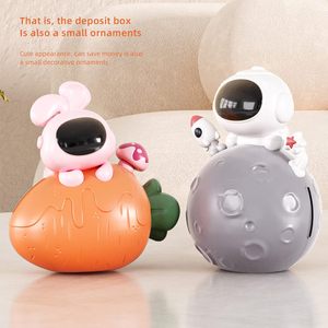 Salvadanaio e Luce Notturna 2-in-1 a Forma di Astronauta e <span class=keywords><strong>Pianeta</strong></span>, Alimentato a Batteria, Simpatico Salvadanaio per Bambini e Bambine in Plastica - Product Image 4