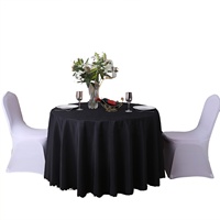 Noir 108 nappes rondes en Polyester pour fête de mariage