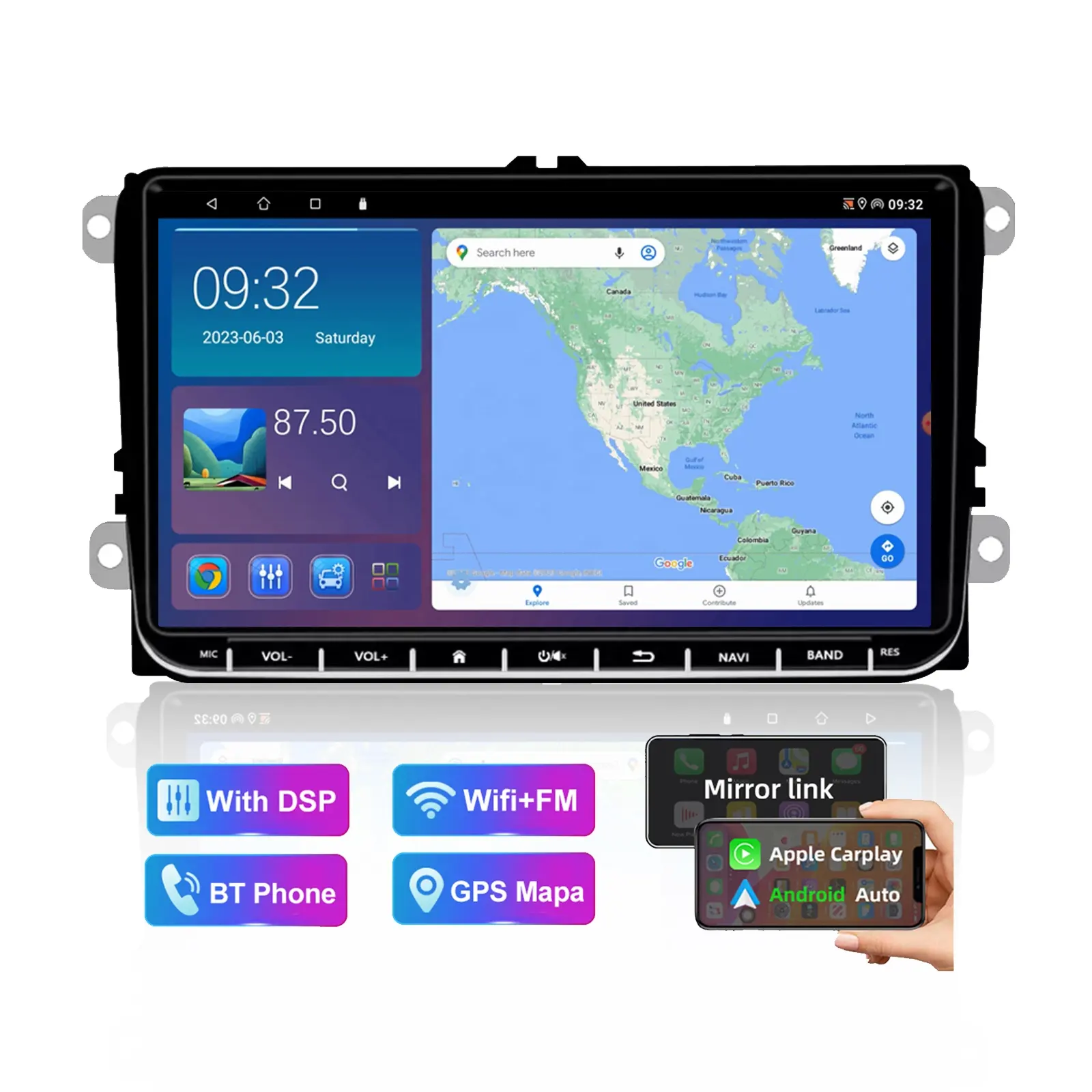 Jmance 9 дюймов Android 10 Carplay WIFI GPS навигация FM AM RDS радио DSP Автомобильный плеер для VW POLO GOLF 5 POLO PASSAT B6 CC автомобильное радио