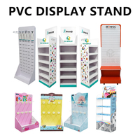 Personnalisable 360 °   Présentoir à bijoux rotatif moderne et détachable en PVC expansé sur pied avec roulettes pour boutiques et commerces de détail