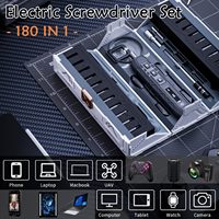 Set Obeng Elektrik Presisi 180 in 1 dengan 3 Mode Torsi dan 160 Mata Obeng Magnetik, Perangkat Perbaikan Tanpa Kabel untuk iPhone, PC, Kamera