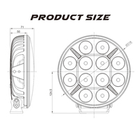 Nouveau phare LED de 9 pouces 120W, étanche IP68, 12000lm pour camions 4x4, SUV, véhicules 4x4, double éclairage de stationnement DRL ambre et blanc