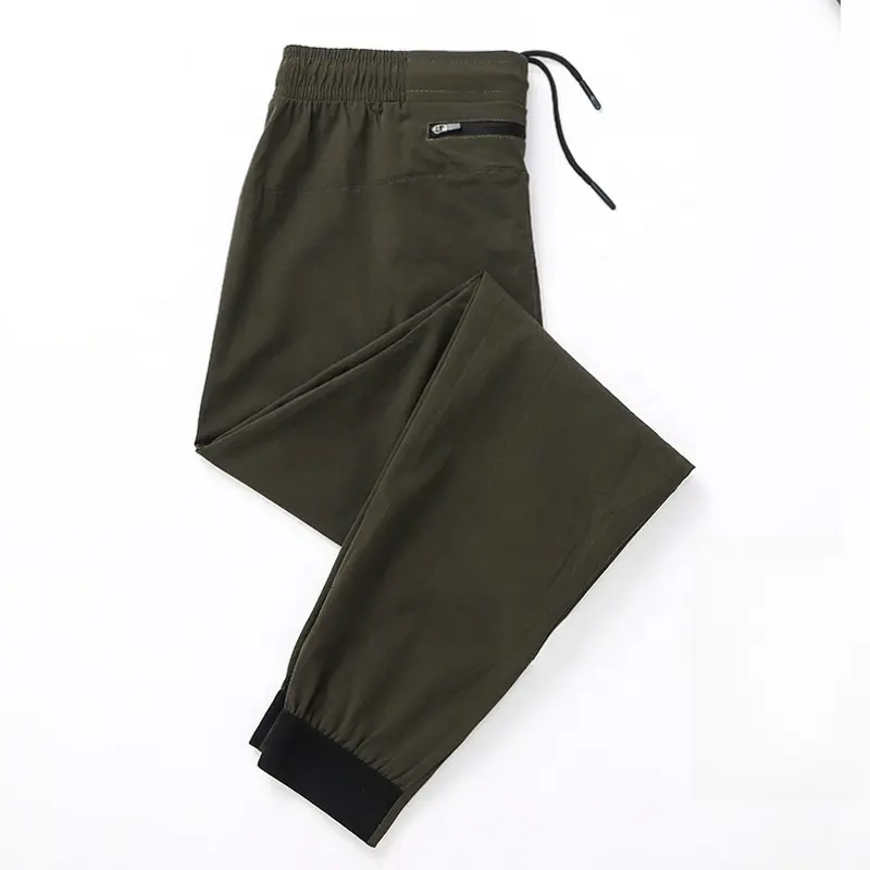 Pantalones de moda para hombre Pantalón de tipo formal con cordón de longitud completa con bolsillos