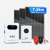 Système d'onduleur solaire hybride MPPT 7KW+10kWh T.Y.L 12KVA 15KVA à onde sinusoïdale pure avec batterie au lithium pour régions non connectées au réseau électrique