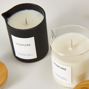 Rõ ràng trang trí nội thất cốc cà phê rỗng bơm lại ưa thích màu đen đổ Matte Lọ nến thủy tinh massage nến container với vòi - Product Image 4