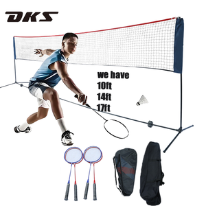 Redes de Bádminton Plegables DKS de 17 pies, Azul y Negro, Juego Combinado de Red de Polipropileno Personalizada para Playa - Product Image 1