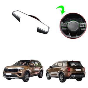 Accesorios Interiores para Automóviles de Fibra de Carbono Imitación ABS, Cubierta para <span class=keywords><strong>Volante</strong></span>, Marco de Control de Dirección para <span class=keywords><strong>KIA</strong></span> <span class=keywords><strong>Sportage</strong></span> 2021-2022 - Product Image 1