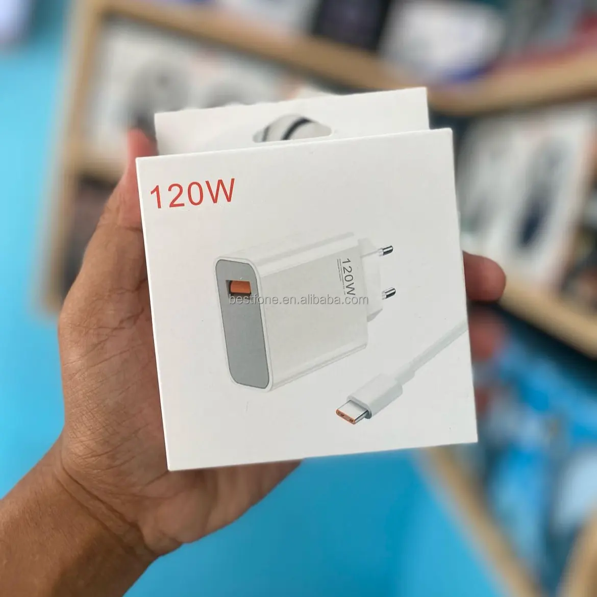 Grosir asli steker EU 120w pengisi daya super cepat dengan 6A kabel USB Tipe c untuk Xiaomi 120w adaptor