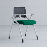 Chaise d'entraînement de couleur blanche bureau mobile réunion maille chaise d'entraînement roue roulant formation chaise d'école avec écriture large