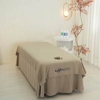 Housse de table de massage et de lit de soin du visage marron, légère et douce, 190x80x60cm, couverture intégrale