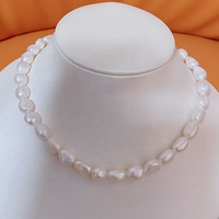 Collier vintage punk Lucy Jewelry, best-seller, plaqué or 14 carats, perle d'eau douce baroque naturelle 9-10 mm, qualité AAAAA