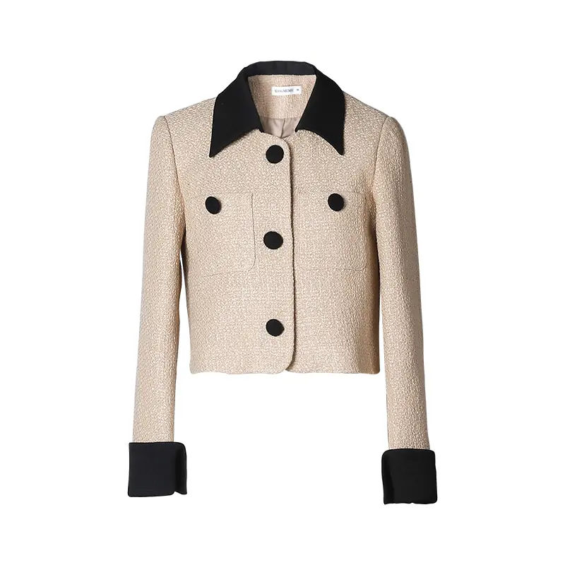 Nueva Chaqueta corta de tweed elegante para mujer dropshipping