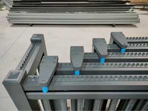 JHR Porte coulissante extérieure moderne Portails télescopiques sans rail avec bloc de nylon Matériaux en acier, aluminium <span class=keywords><strong>et</strong></span> acier inoxydable - Product Image 5