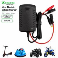 Chargeur de batterie au plomb 12V pour véhicule électrique pour enfants, avec pinces crocodiles et prise DC 5,5 mm, prise US/EU