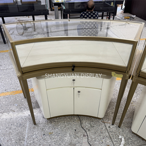 Sang trọng hiện đại kim loại biểu tượng tùy chỉnh Tempered Glass đồ trang sức Showcase đồ trang sức truy cập hiển thị đối với trang sức cửa hàng trang trí - Product Image 4