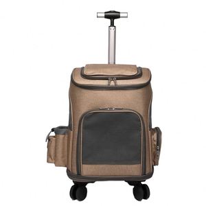BSCI Factory BSCI Factory Top Sale Travel Roll <b>Wheels</b> Stroller Trolley Linen Zaino Dog Cat <b>Backpack</b> Carrier for Weekend Outdoor - Product Image 2