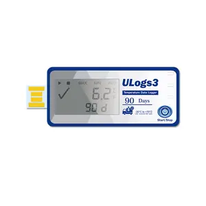 Pengukur suhu USB 2.0 PDF, pencatat data temperatur penggunaan tunggal dengan tampilan LCD kontrol suhu logistik daging makanan