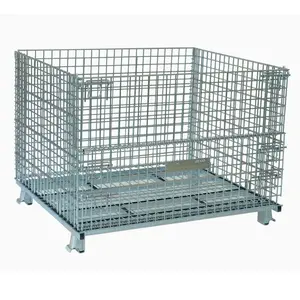 Petite Cage en acier galvanisé et pliable, conteneur de stockage en treillis métallique de haute qualité