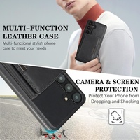 Nouvelle mode D3 2 en 1 Portefeuille magnétique en PU pour cartes de crédit pour iPhone 15 16 17 Pro Max Samsung S25 S24 Ultra Google Coque de protection
