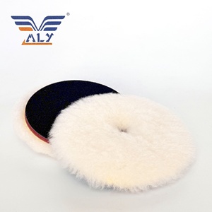 5 pouces laine tampons de polissage voiture détaillant 100% laine naturelle peinture meulage disque de polissage éponge Premium laine mélange tampon - Product Image 5