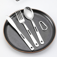 Nouveau design en acier inoxydable ensemble de couverts couteau fourchette et cuillère ensemble de voyage ustensiles de camping vaisselle couverts