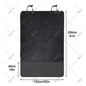 Tapis de coffre de voiture pour animaux de compagnie noir 206x132cm matelassé anti-salissures, housse de siège arrière pour chien - Product Image 3
