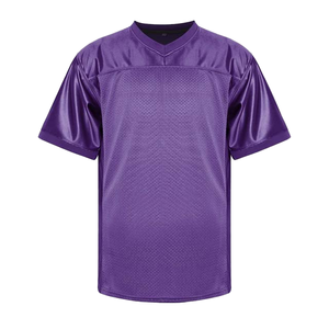 Maillot de football américain à manches courtes et col en V pour homme, en mesh, respirant, coupe classique, couleur unie, vêtements de sport - Product Image 1