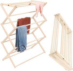 Prezzo di fabbrica in legno pieghevole in piedi appendiabiti <span class=keywords><strong>Airer</strong></span> casa indumento appendiabiti per il cappotto e panno di asciugatura in piccoli spazi - Product Image 1