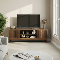 Meuble TV moderne du milieu du siècle pour téléviseurs de 55/65 pouces, centre de divertissement avec rangement, console multimédia pour salon et chambre