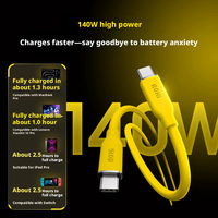 Câble de données Aohi 140W en silicone souple, câble de charge 240W, double port type-C, charge rapide PD3.1, charge flash