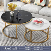Table basse ronde gigogne en marbre pour salon, meuble central, table d'appoint d'angle de luxe amovible, table basse