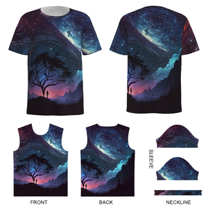 OEM Premium Oversize T-shirt unisexe pour hommes en coton et polyester avec col animé en 3D Impression numérique Design Vente en gros Logo Pattern - Product Image 5