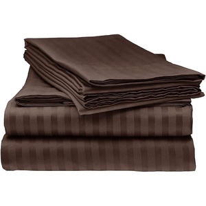 Customized <strong>Single</strong> Double Queen King White Stripe Cotton Hotel Bed <strong>Sheet</strong> Flat <strong>Sheet</strong> <strong>Fitted</strong> <strong>Sheet</strong> Set - Product Image 6