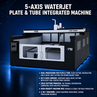 Machine intégrée 5 axes à jet d'eau pour découpe de plaques et tubes, avec AC RTCP, pour découpe en biseau, pompe hydraulique et moteur, pour plaques, tubes ronds et carrés
