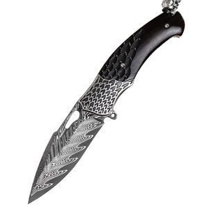 Coltello Pieghevole Premium Desert <span class=keywords><strong>Eagle</strong></span> in Acciaio Damasco VG10 a 89 Strati con Manico in Legno di Ebano e Impugnatura in Acciaio Inox 316 - Product Image 2