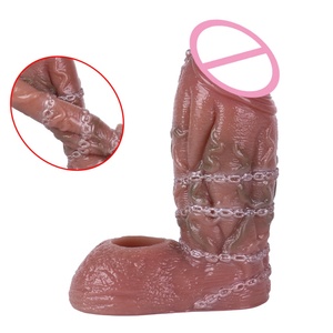 ปลอกอวัยวะเพศชายแบบมีหนังหุ้มปลาย ทำจากซิลิโคน ยืดหยุ่นได้ ของเล่นทางเพศสำหรับผู้ชาย ช่วยชะลอการหลั่ง เพิ่มขนาดอวัยวะเพศชาย - Product Image 2