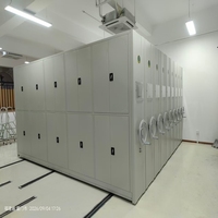 Système de compactage d'archives compact en acier, modulaire, mobile, manuel, à volant, peu encombrant, pour écoles